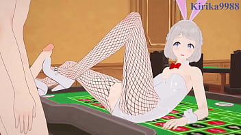 Hiro shinosawa bunny girl and lilja katsuragi bunny girl intense sex gakuen idolmaster hentai