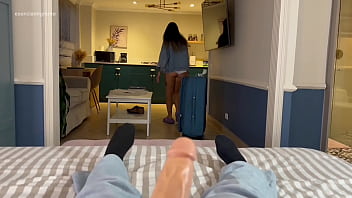 When i get to my hotel room i find an intruder in my bed with his big veiny cock out i don't hesitate and suck it until he fucks me hard on the bed