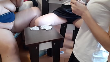 The one who lost at cards licks pussy