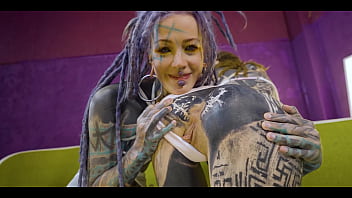 Ink covered babes getting fucked raw with extreme toys