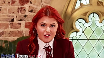 British redhead student tells you how to wank and cum for her