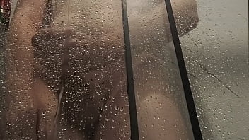 Shooting a steamy load in the shower