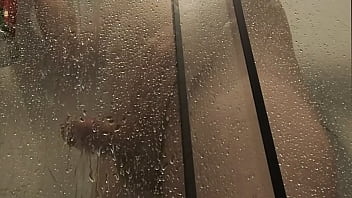 Shooting a steamy load in the shower