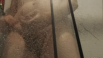 Shooting a steamy load in the shower