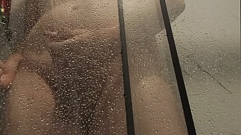 Shooting a steamy load in the shower