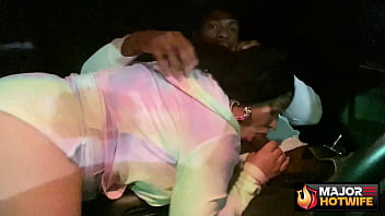 Big titted brunette curvy barbi rides rome major's cock in his car