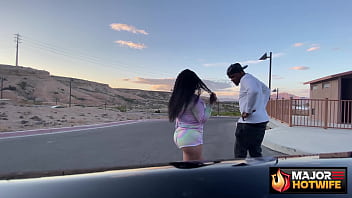 Big titted brunette curvy barbi rides rome major's cock in his car