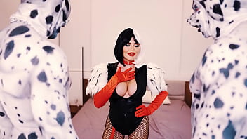Dalmations fuck cruella doggy style with savanah storm Dalmations fuck cruella doggy style with savanah storm