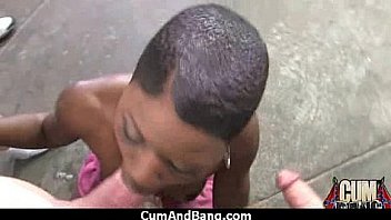 Ebony chick drowned in cum 30