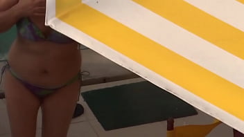 On the beach very hot stepson cums three times in my hairy pussy