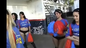South american cheerleaders with no miniskirts they dance in their tight thong knickers