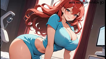 Sexy large breasted redheaded anime nurse makes naughty sounds Sexy large breasted redheaded anime nurse makes naughty sounds