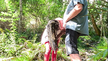 I lick all the cum of sugardaddies cock on a secret beach after our hike