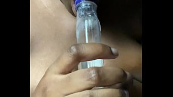 Blame it on the drinks ebony bitch fuck her wet ass pretty pussy with bottle and gives creamy happy ending