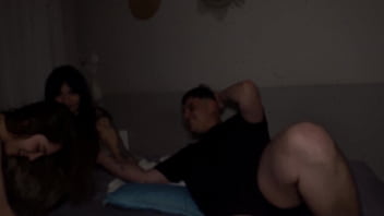 Girlfriend it doesn't fit in my mouth keila bassi & yael stc share a lucky old man's huge cock