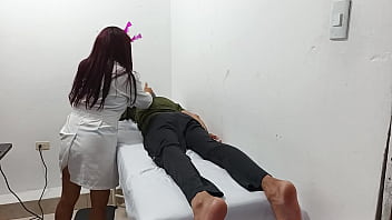 Doctor fox tail fucks herself with a dildo