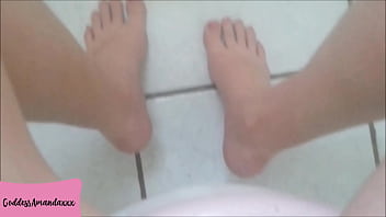 Worship goddess feet my slave doggie while i’m on the toilet