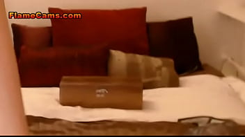 Amateur brunette in lingerie finger fuck