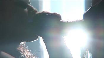 Watch her flirtatiously tug on his tie while giving him an upskirt of her pantyless butt