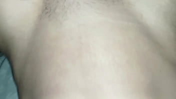 Woman's boyfriend ejaculates on the buttocks of a latin brunette