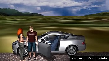 Outdoors cartoon fantasy with gorgeous babe