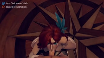 Windranger deepthroating and making a handjob