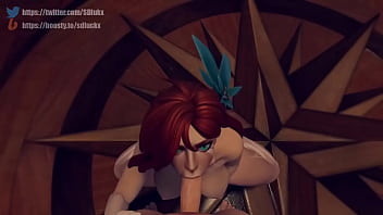 Windranger deepthroating and making a handjob