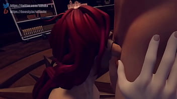 Windranger deepthroating and making a handjob