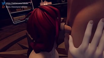 Windranger deepthroating and making a handjob