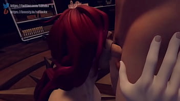 Windranger deepthroating and making a handjob