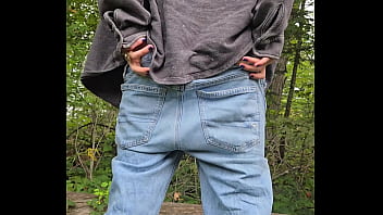 Wife pisses while walking at the park