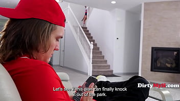 Redhead stepmom is ready to do anything to get her stepson to bond with her