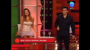 Hot argentine karina jelinek shows a number of upskirt oops moments on live television