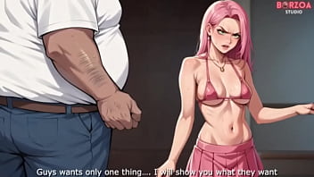 Busty skirt girl gets taught a lesson by bastard step father