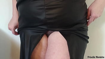 Horny young girl masturbating by sticking the vibrator in her pussy and then leaves it inside and goes shopping