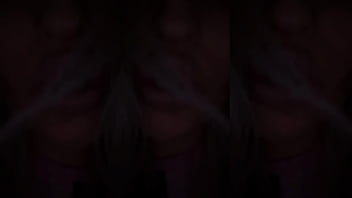 Crossdressing in front of mirror