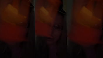 Crossdressing in front of mirror