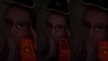 Crossdressing in front of mirror