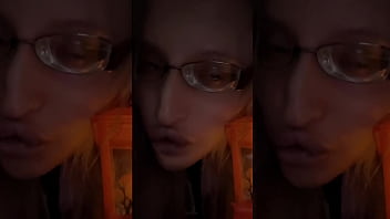 Crossdressing in front of mirror