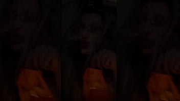 Crossdressing in front of mirror