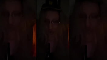 Crossdressing in front of mirror