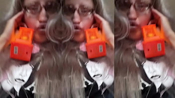 Crossdressing in front of mirror