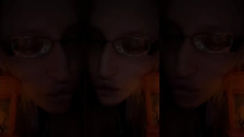 Crossdressing in front of mirror