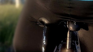 Piss Over A Bicycle In Lycra Spandex Tights thumbnail