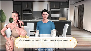 Naughty aunt rubs giant tits on my dick