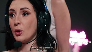 Casey calvert squeezes the stress point in her neck sending a girl engrossed in gaming into a frenzy