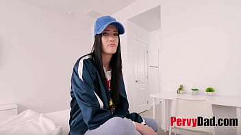 Teen fucks stepdad while camping in a tent