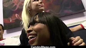 Black slut group in her mouth 15