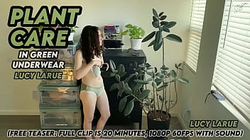 Plant care in green underwear
