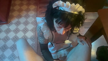 Dutiful housewife sucks his dick after work 1